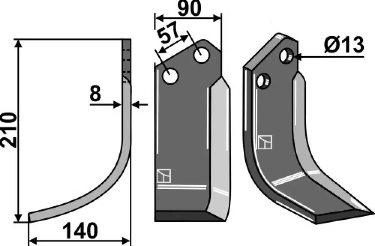 Fräsmesser 210x90mm, links